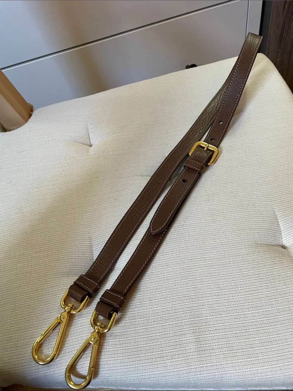 Authentic Prada Replacement Shoulder / Crossbody Strap in Brown/Gold